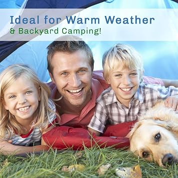 Lightweight Sleeping Bag - Carrying Bag with Compression Straps Included - for Adults, Kids, Camping, Backpacking, and Sleepovers by Wakeman Outdoors
