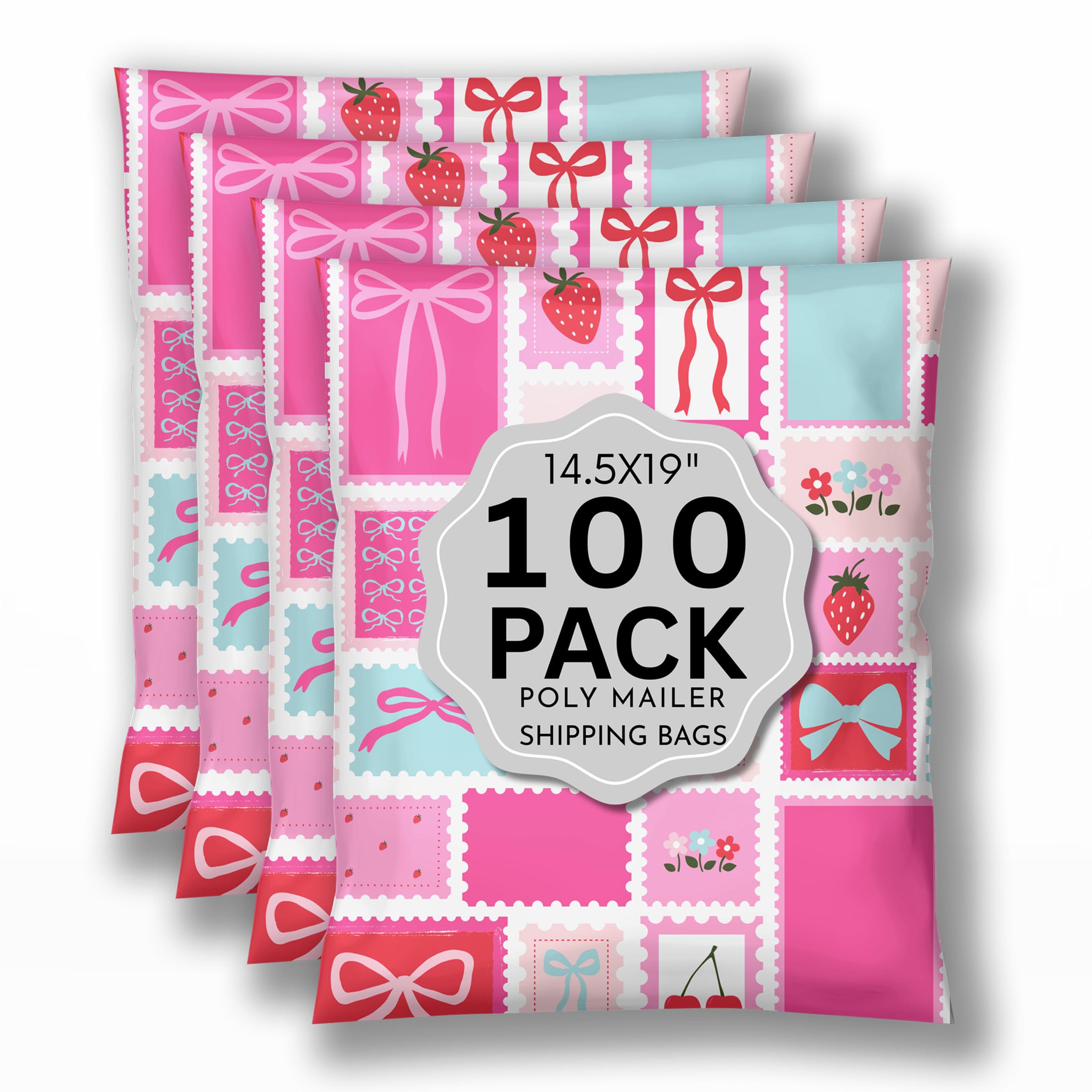Picksie Mailers- Poly Mailer Shipping Bags 14.5x19 Boutique Envelope 100 Pack Supplies Shipping for Clothes Bulk Mailers Cute Store Packaging Supplies