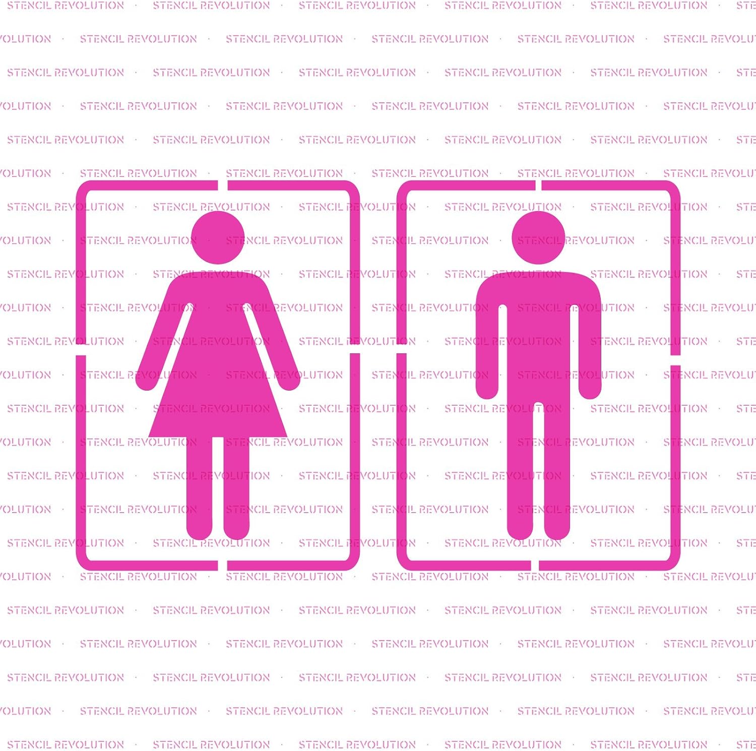 Bathroom Sign Stencil - Restroom Decor, Stencil for Bathroom, Bathroom Stencils, Womens Bathroom, Wall Decor
