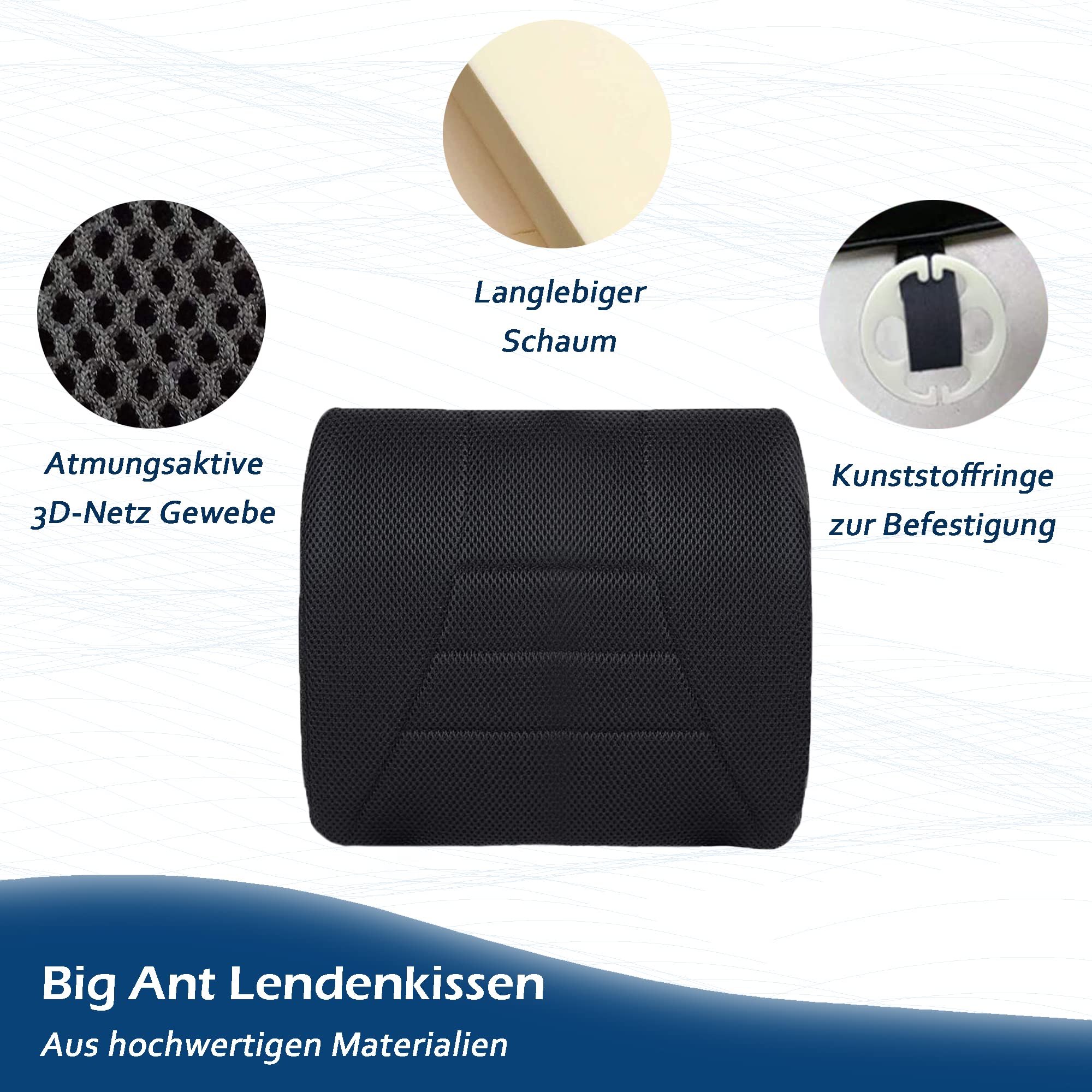 Supporto Schiena Cuscino Ortopedico Per Auto Big Ant Memory Foam