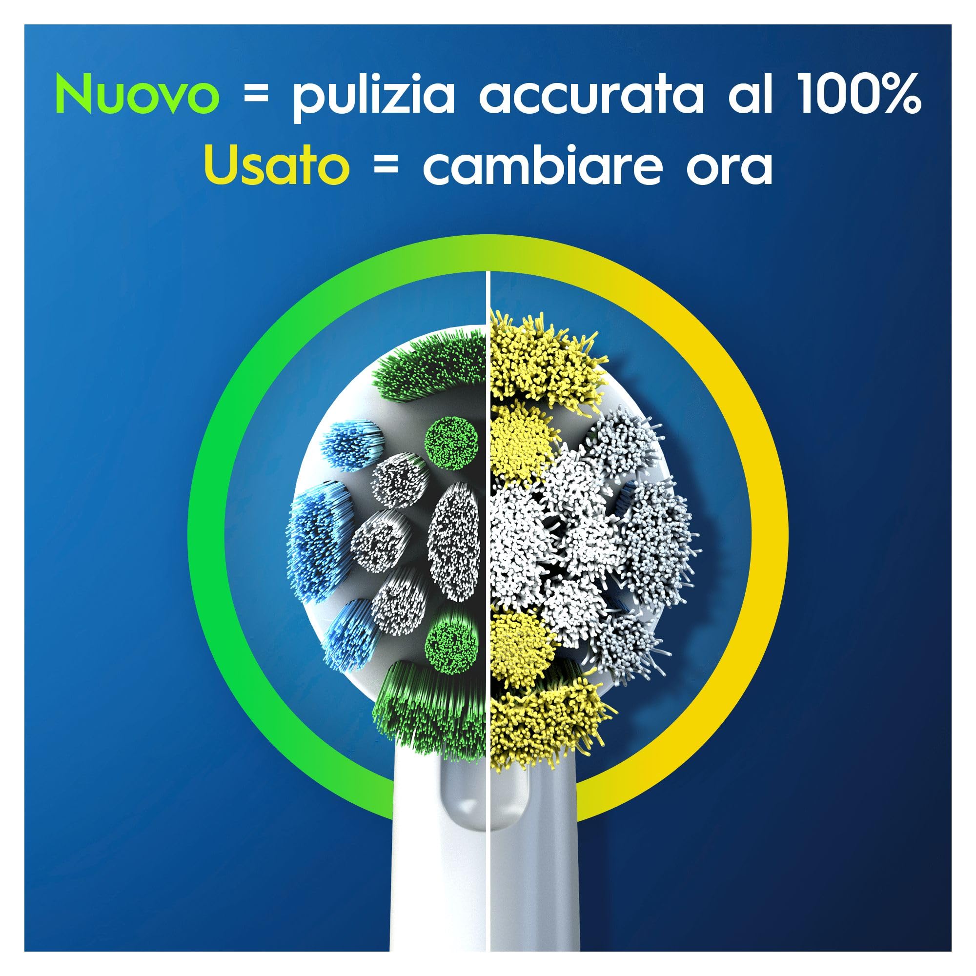 Oral-B Precision Clean Testine Spazzolino Elettrico, Confezione da 10 Testine di Ricambio, 3 Tipi di Setole per una Pulizia Precisa e Sbiancante, Indicatore di Utilizzo della Testina