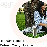 Vista 37 de Oggi Multigrip Stainless Steel Thermal Travel Mug - 16oz, with slide open lid for hot and cold beverages.