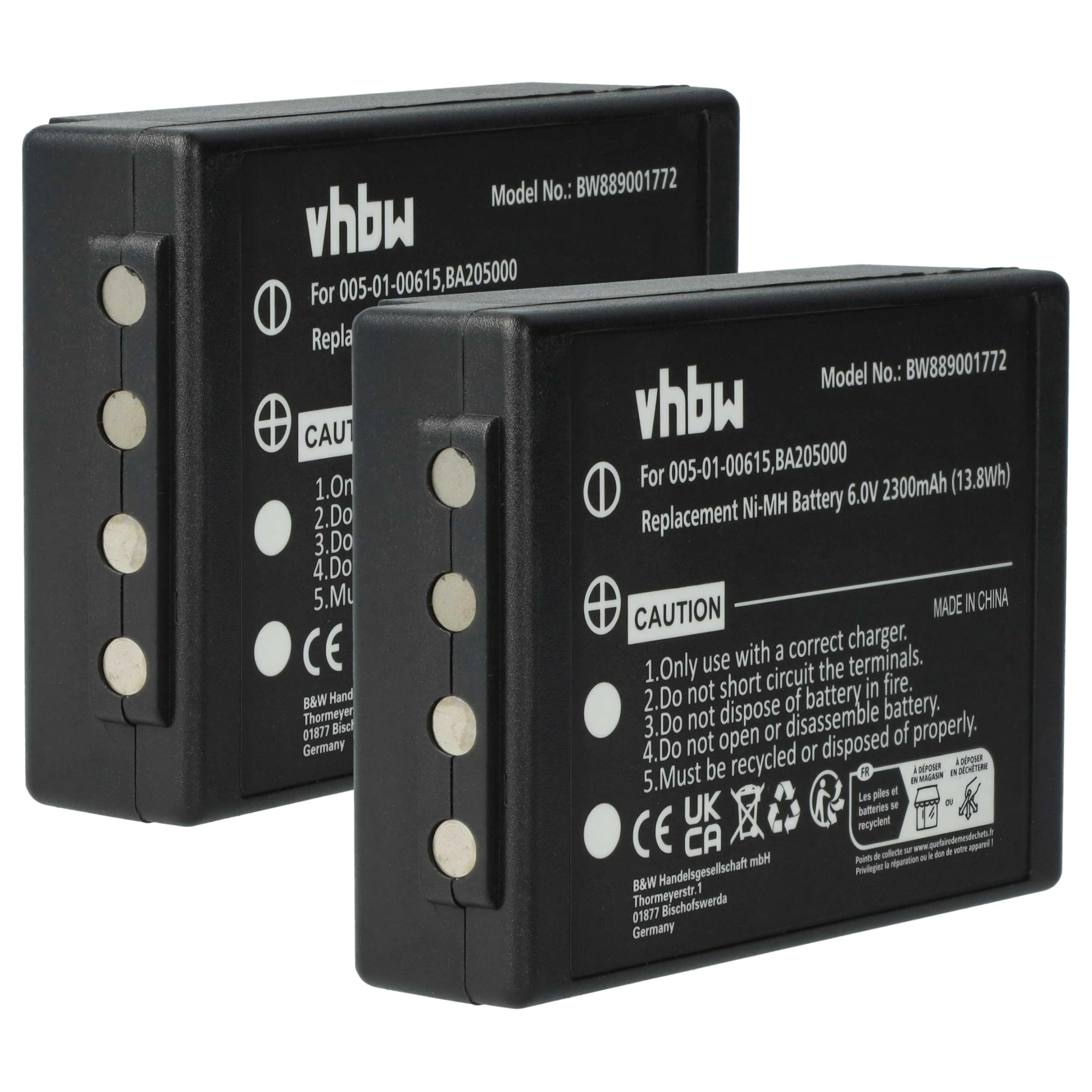 vhbw 2X Akku Ersatz für HBC BA225031
