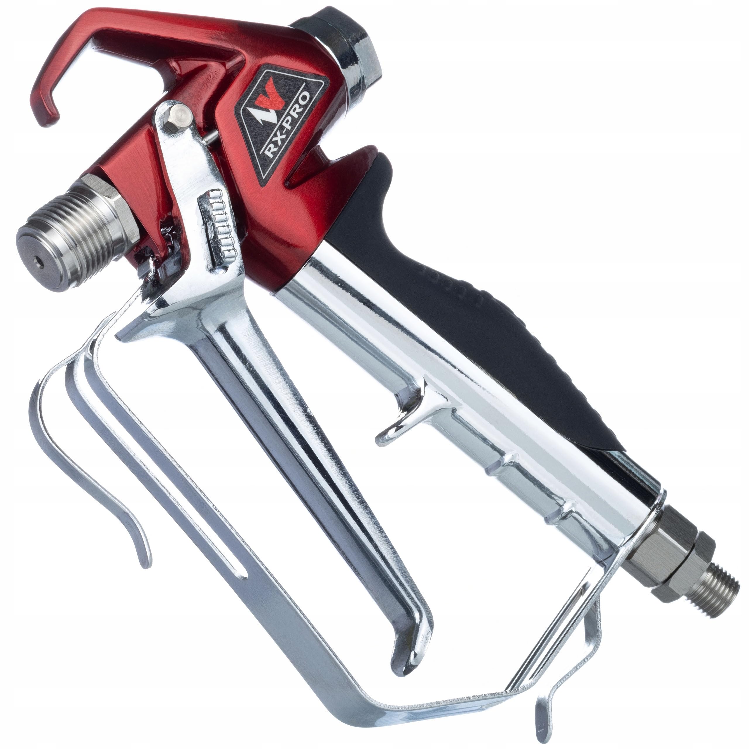 Pistolet natryskowy RX-PRO z zestawem zabezpieczającym dyszę ze stali nierdzewnej – 248 bar, przyłącze 1/4 cala, wbudowany filtr, ergonomiczny uchwyt | do urządzeń natryskowych Airless Rosfix i