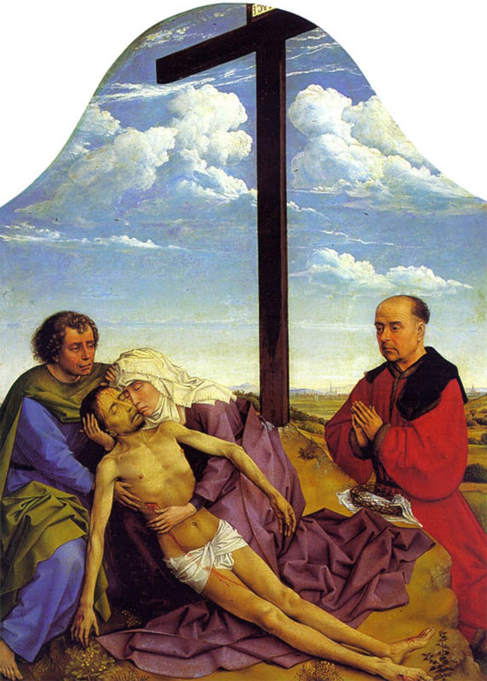 SERENDIPITP Retro Picture Poster Wall Art Pictures Painting Pieta by Rogier Van Der Weyden Wall Art Canvas Print for Wall Decor 60x90cm