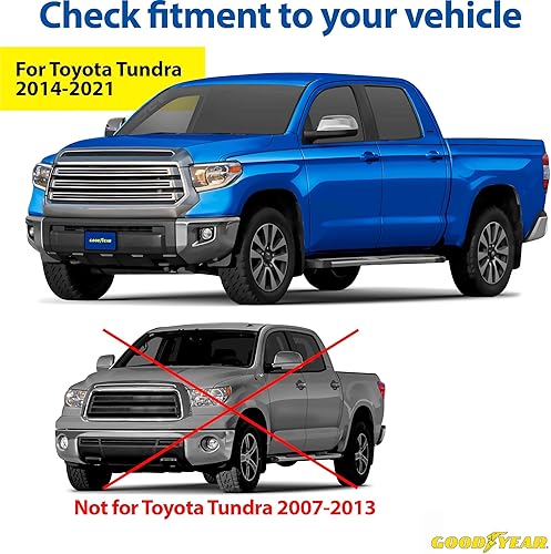 Miniatura 2 de Goodyear Guardabarros para Toyota Tundra 2014-2020, par, termoplástico de alta resistencia, ajuste personalizado, fácil de instalar, durabilidad en