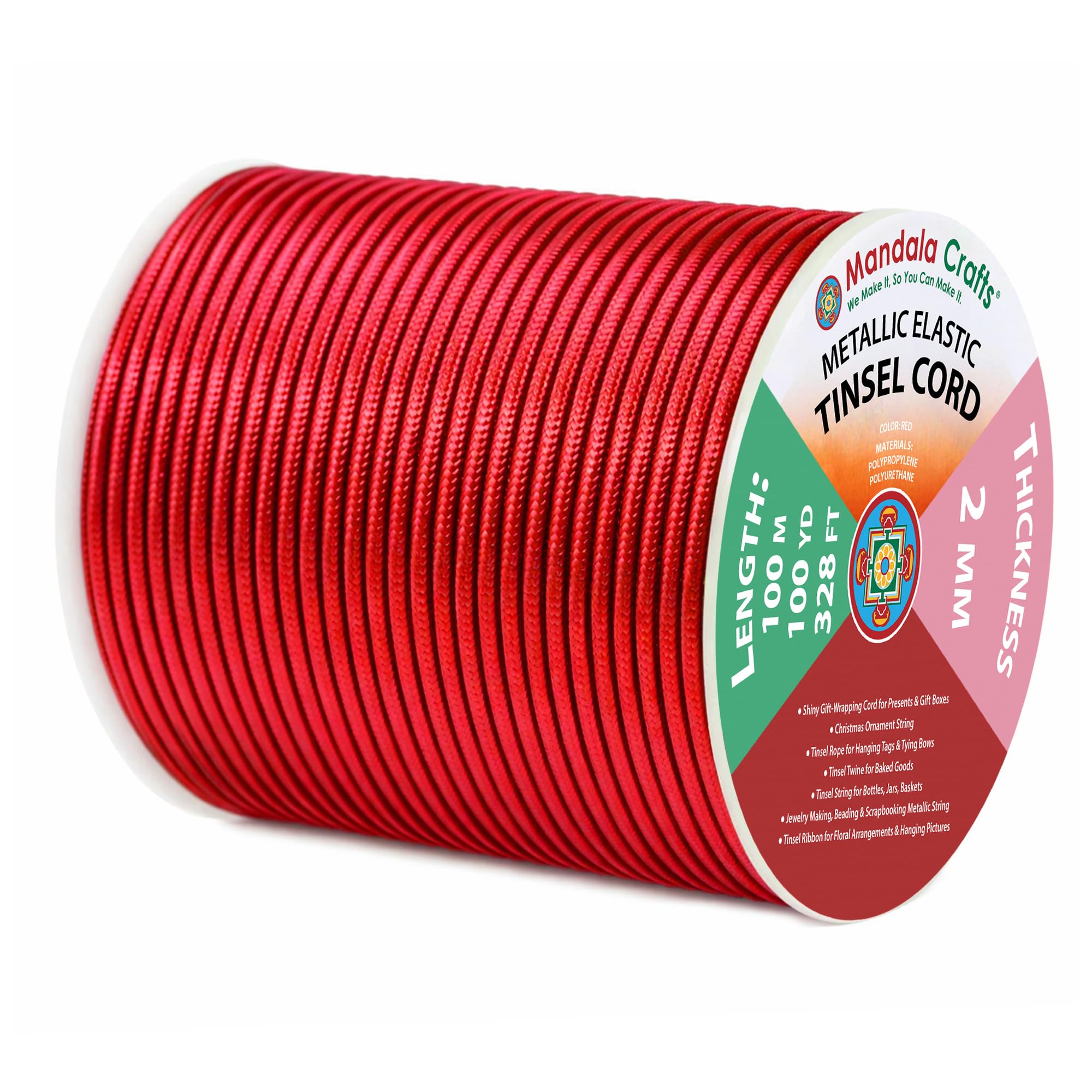Ruban métallique rouge de 2mm en fil de mercerie créative pour reliure et loisirs