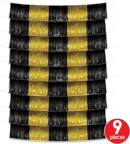 Miniatura 3 de Beistle Guirnalda de flecos metálicos de oropel, cortina para cabina de fotos para cumpleaños, bodas, recepciones de Año Nuevo, suministros de
