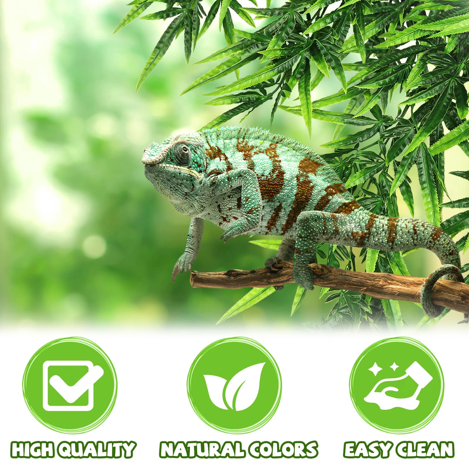 QUOZUO Bearded Dragon Tank Accessories Terrarium plants, 2 Pack Reptile Hanging Plants Artificial Ferns Ivy - Image 4
