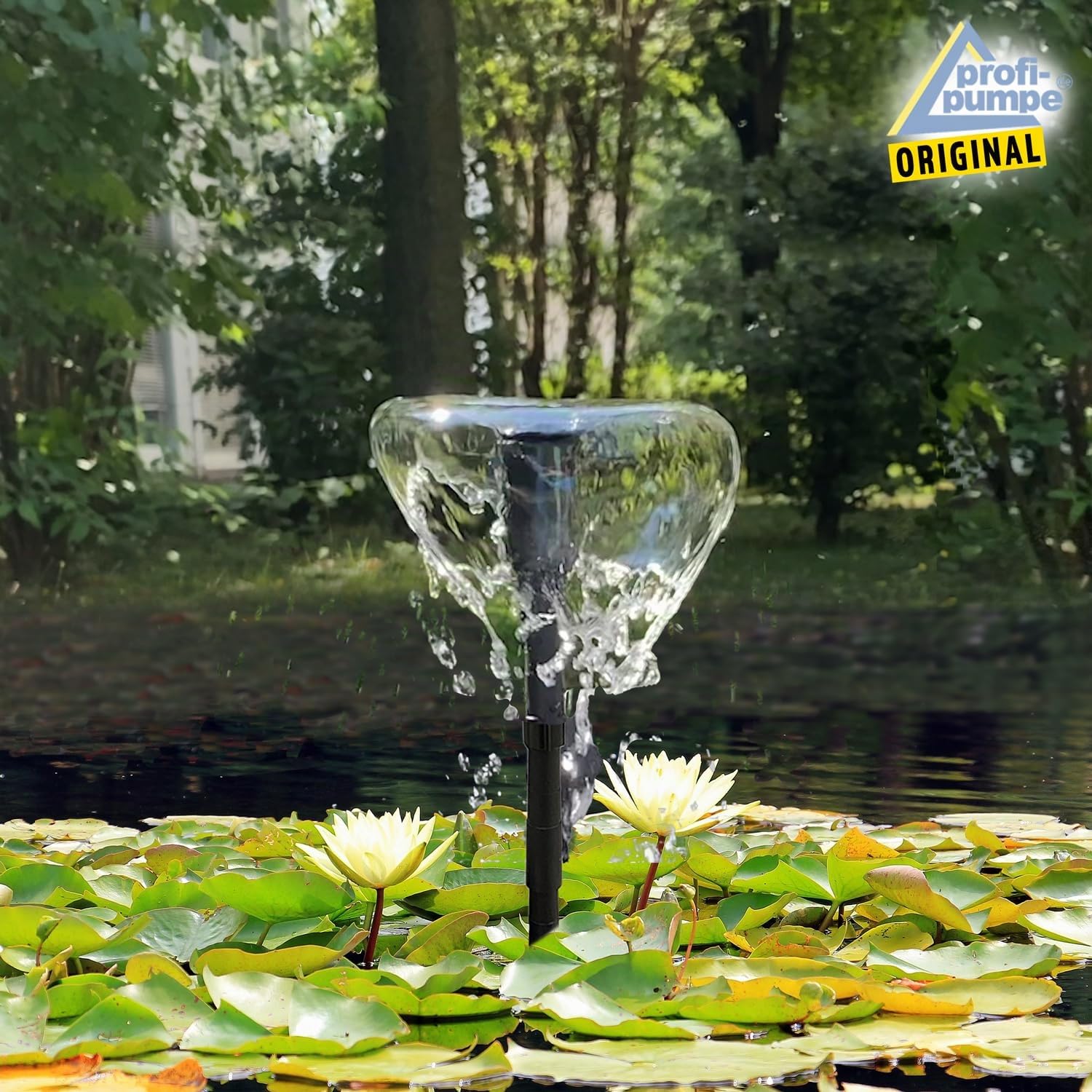AMUR Fontaine de Bassin Solaire - Kit avec Filtre UV Anti-Algue et Minuterie et Panneau Solaire Stable (Aqua-Vital 12-UV-C)