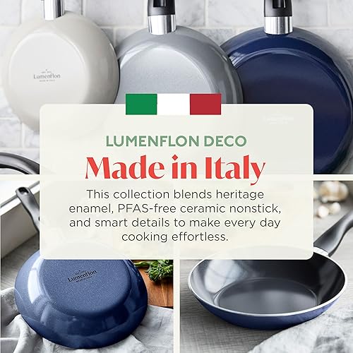 Miniatura 7 de Deco - Sartén antiadherente de 8 pulgadas, fabricada en Italia, cerámica de diamante, sin PFAS, apta para lavavajillas y utensilios de metal,