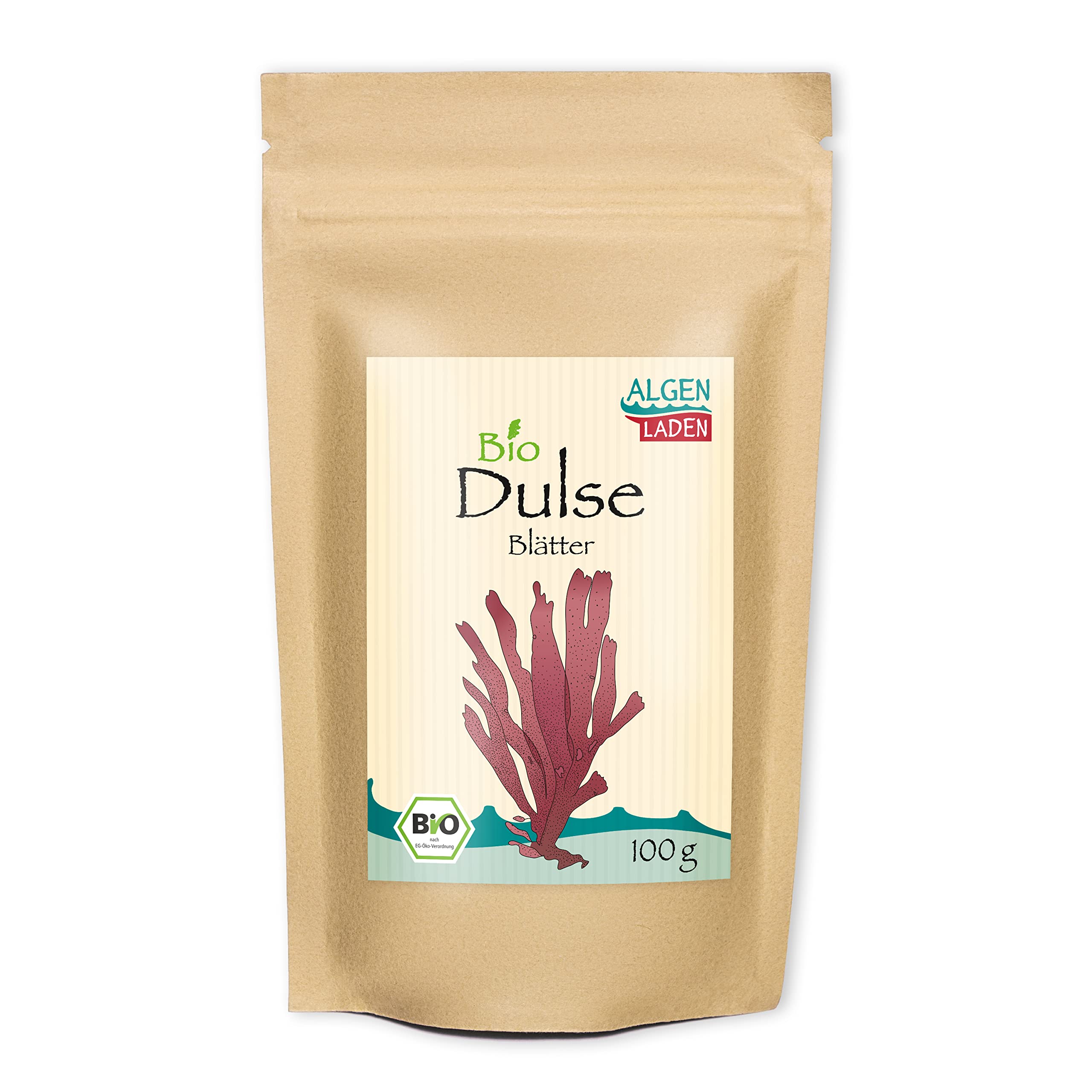 ALGENLADEN BIO Dulse Blätter - 100 g | aus dem Atlantik | Rotalgen für Smoothies | Rohkost | Vegan