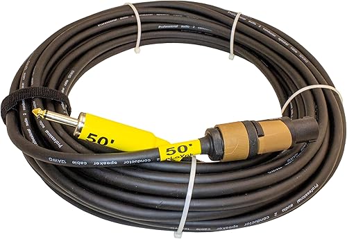 PLOYNK Cable de altavoz de audio profesional, calibre 12 (50 pies, Speakon a Speakon)