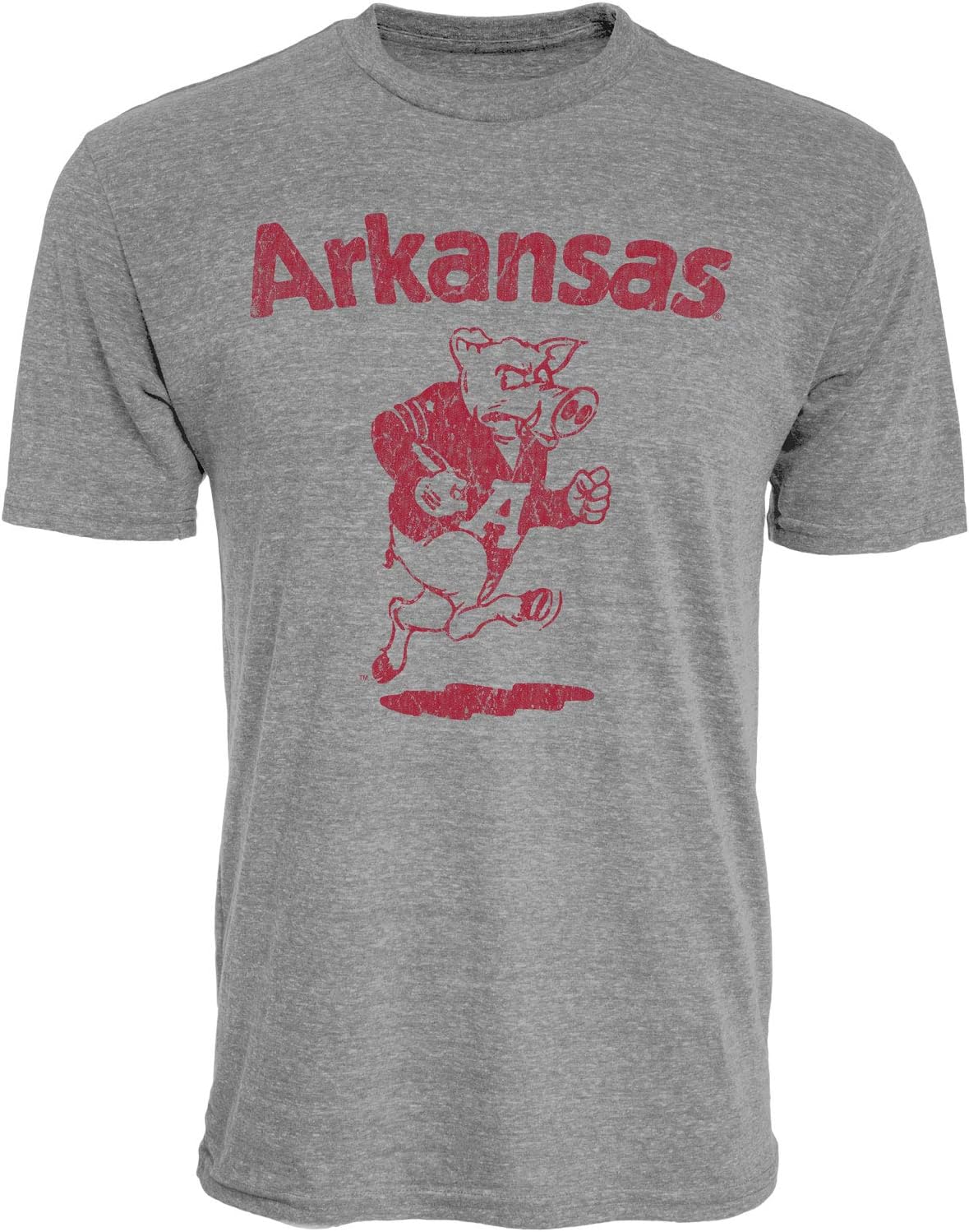 Reserve Collection by Blue 84 NCAA Arkansas Razorbacks Men's Vintage Tri-Blend Vault T Shirt, Arkansas Razorbacks Heather, X-Large - Image 3