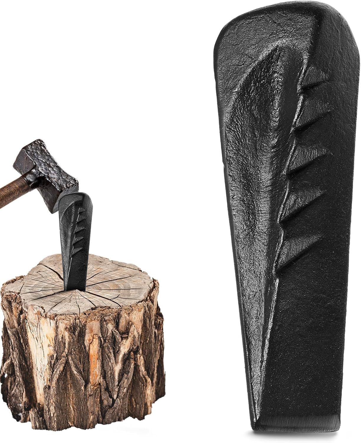 Coin pour Fendre le Bois,Coin Bucheron en Acier,Fendre Buches Bois avec Un Fort Effet de Fendage