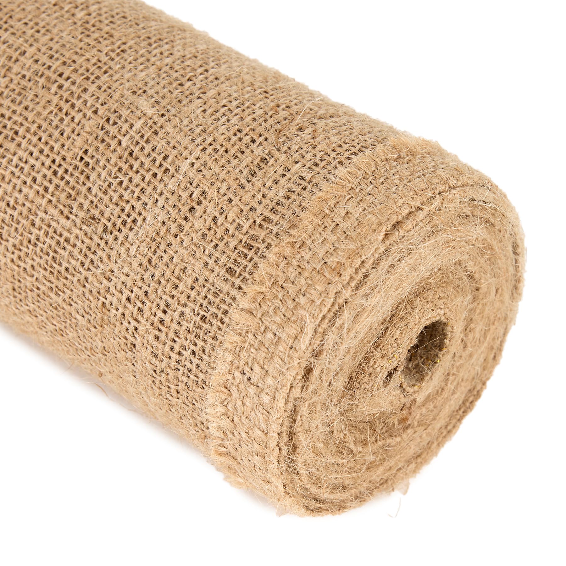 La Cordeline Runner da tavolo in tela di iuta naturale, 30 cm x 5 m, bordi cuciti per matrimoni, decorazioni, feste