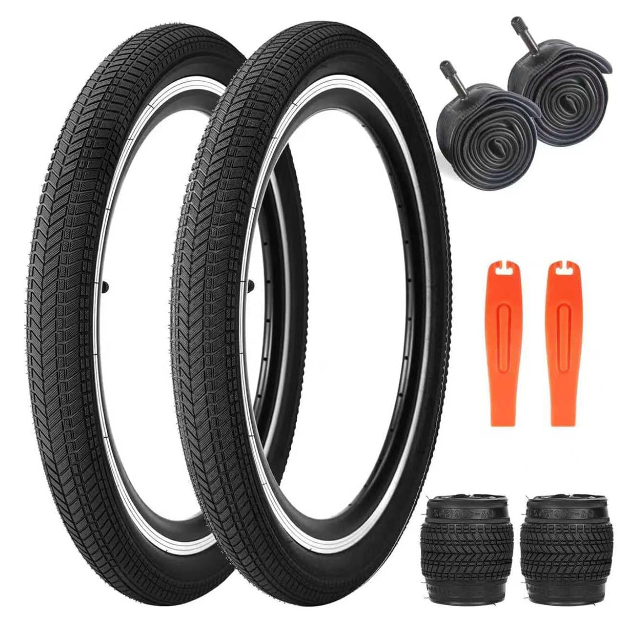 ZUKKA 2er-Pack Faltbarer 16/20 Zoll Fahrradreifen 16/20 x2.125 Kids Bike Tires Mantel und 2er-Pack 16/20 Zoll Schlauch kompatibel 16/20x2.125 Fahrradreifen und Schlauch