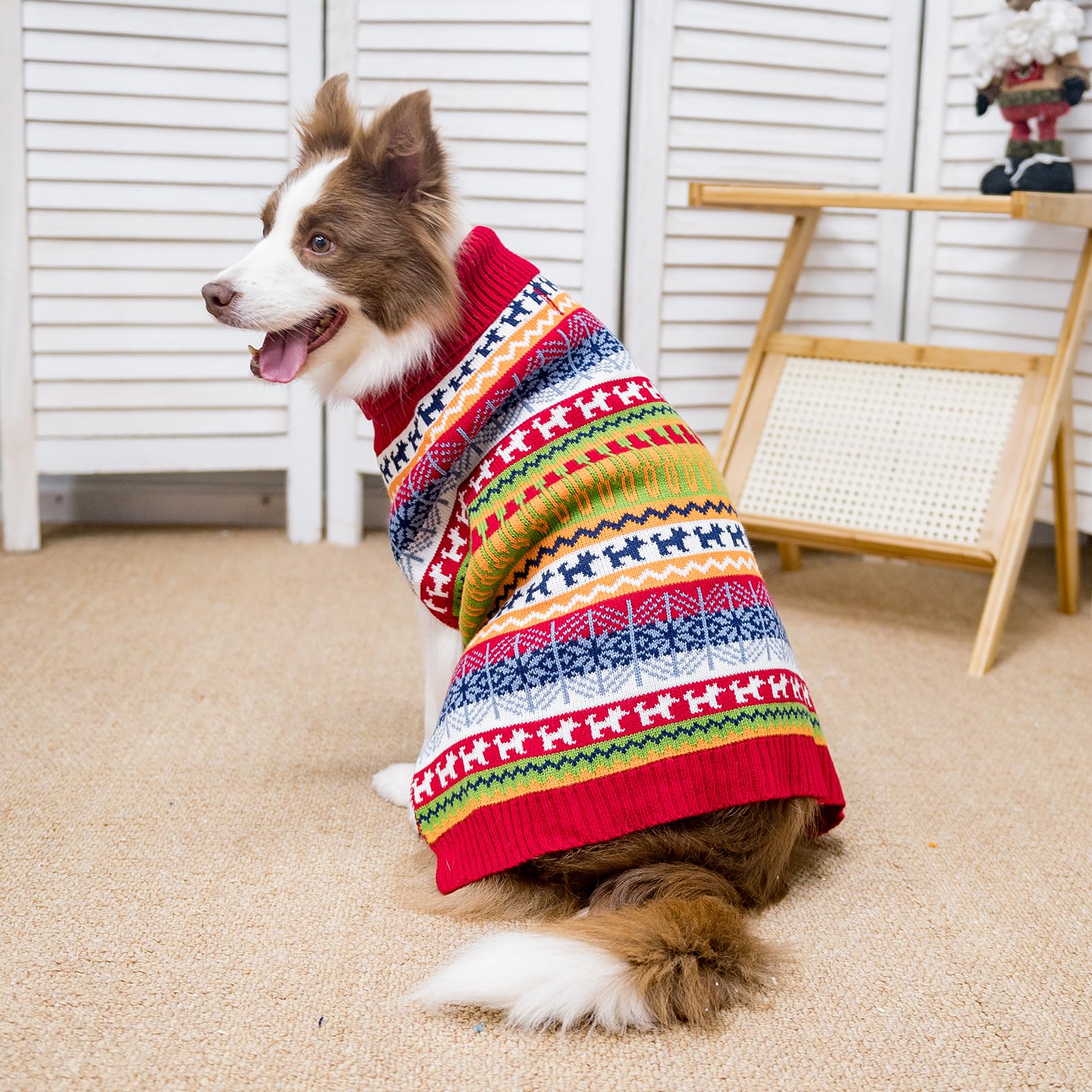 Suéter para perro - Abrigo de invierno con rayas coloridas para clima frío