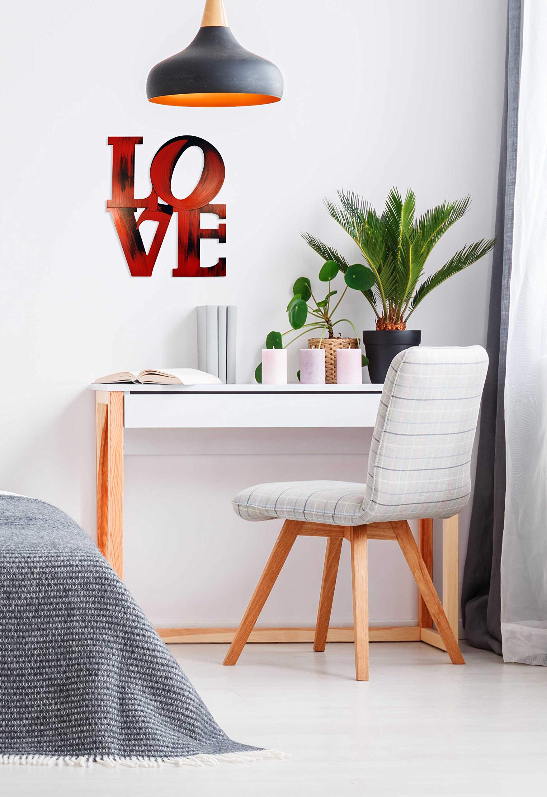 Letter2Word Stacked Love Wall Decor, Rosso, 39,4 cm H x 33 cm W