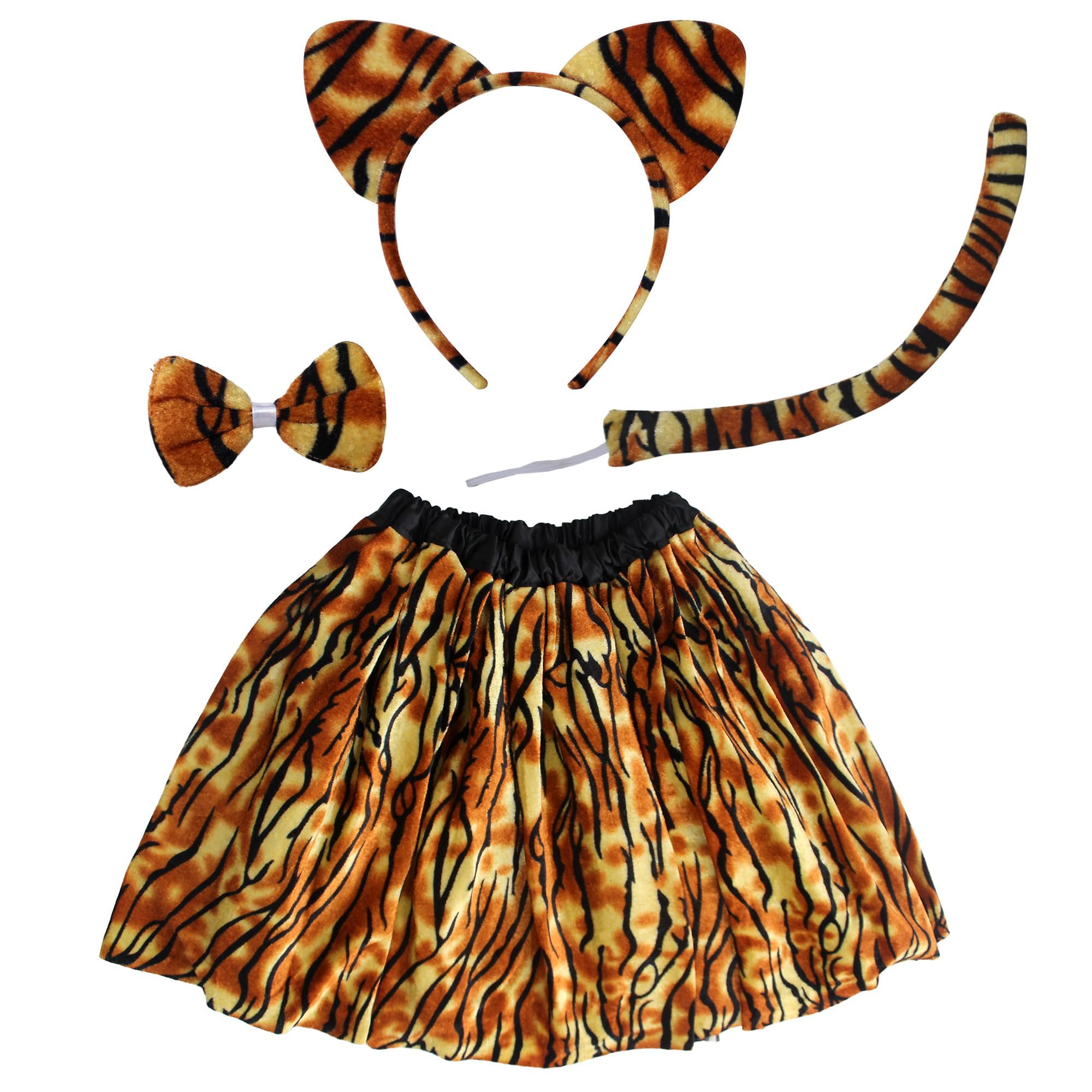 Disfraz Animal para Mujer Adulto Unisex Disfraz Tigre, Vaca, Cebra o Jirafa Falda 40cm con Tul Estampada Carnaval, Halloween, Fiesta Temática