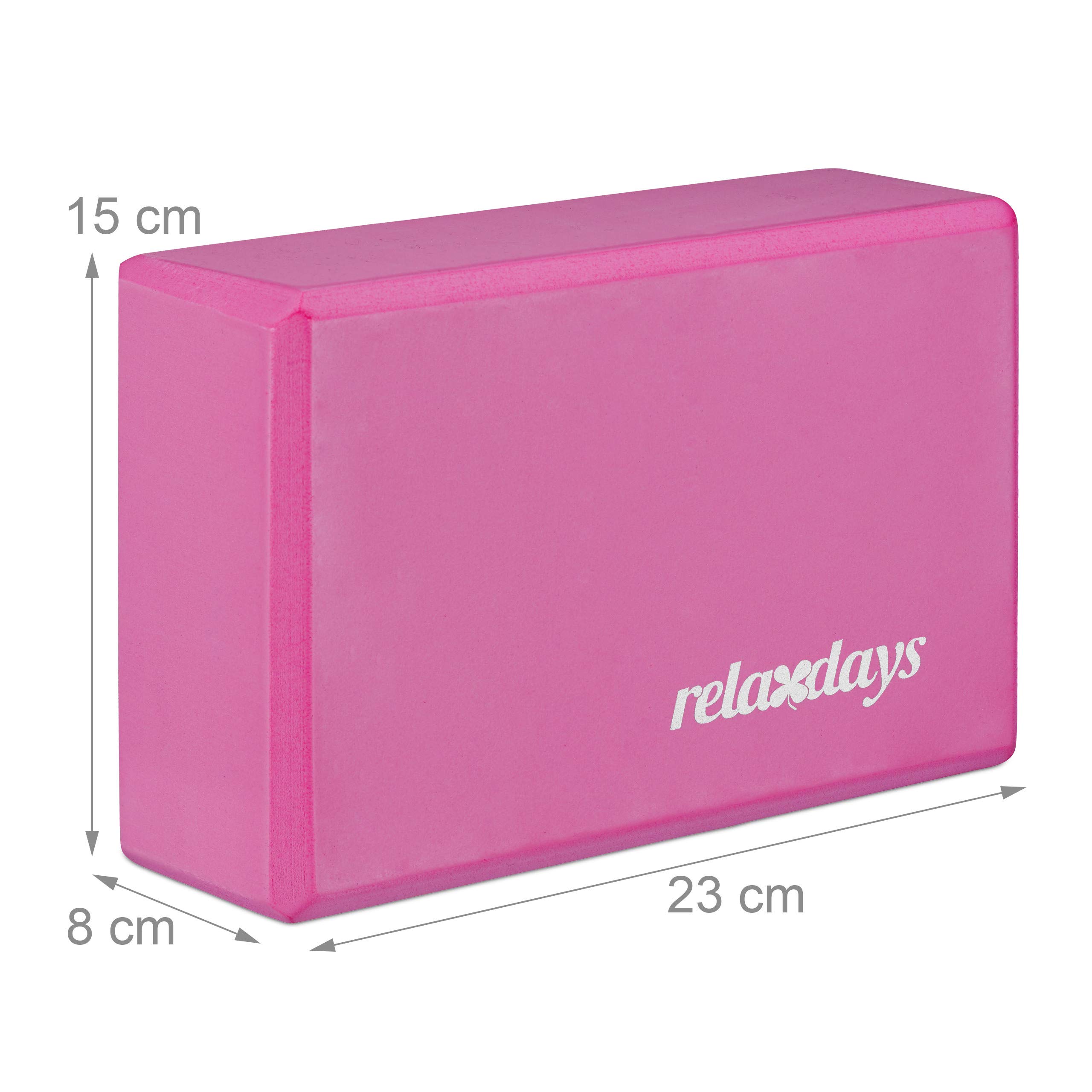 Set 10x Bloc Yoga Brique Yoga Exercice Pratique Yoga Mousse Rigide Anti-Dérapant HLP 8x23x15 cm, Rose