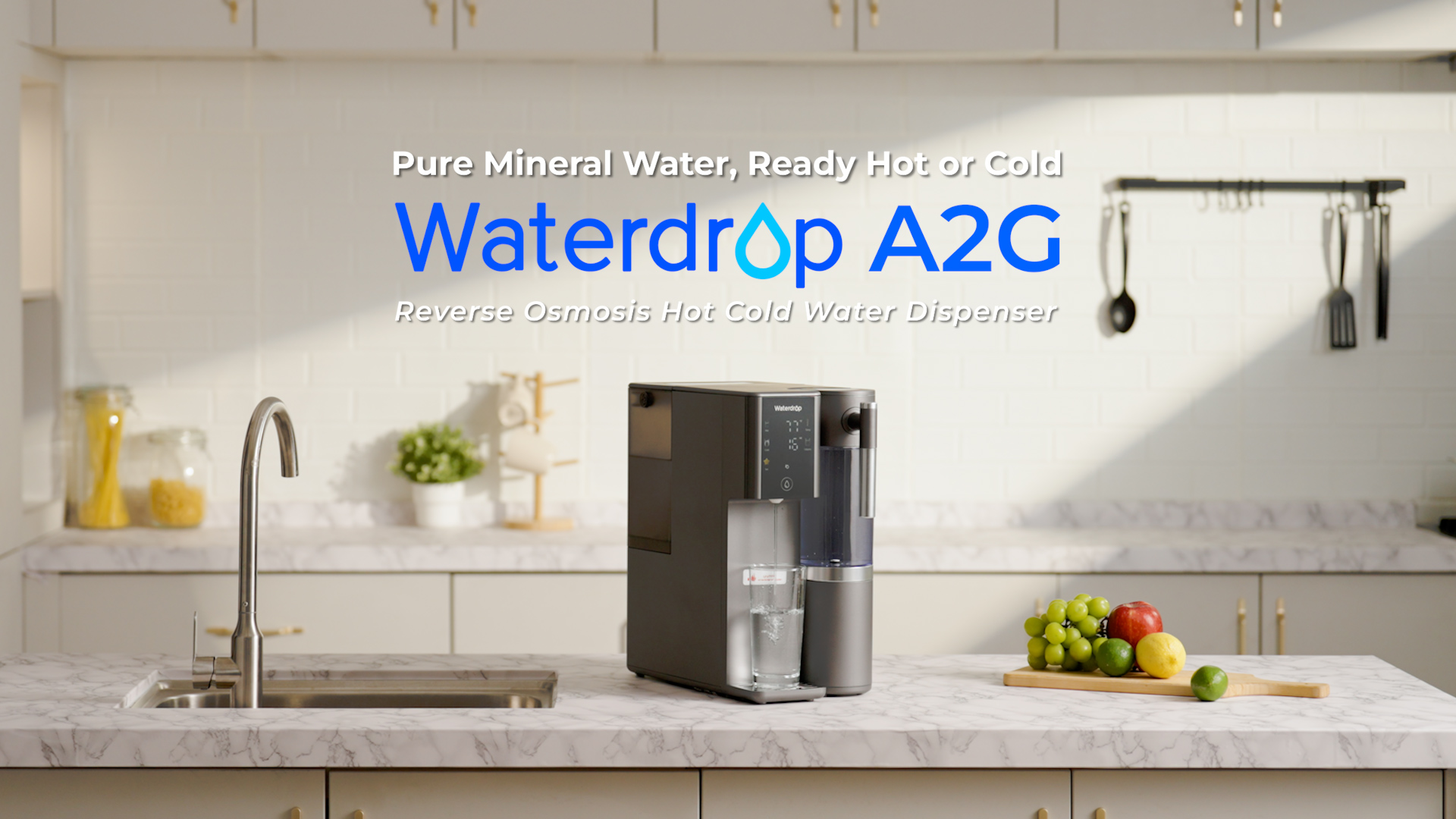 Image of Waterdrop A2G Mineral Reverse Osmosis System Countertop, Instant Hot & Cold | 6-Stage Filtration, 6 Temperature Settings, Hot & Cold & Room-Temp Water, 3:1 Pure to Drain, No Installation Required