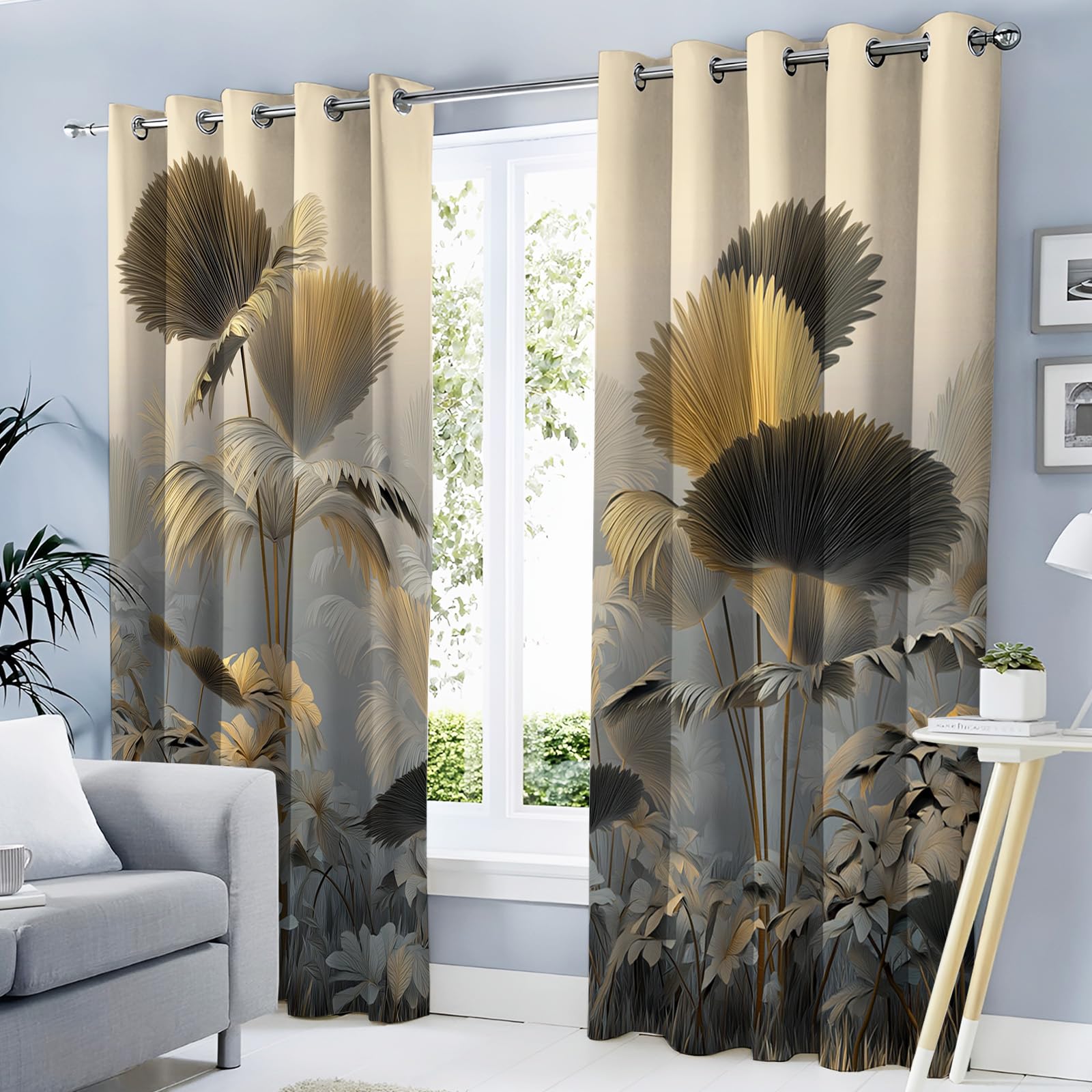 Rideaux occultants plantes géantes thermiques isolants anti froid 140x260