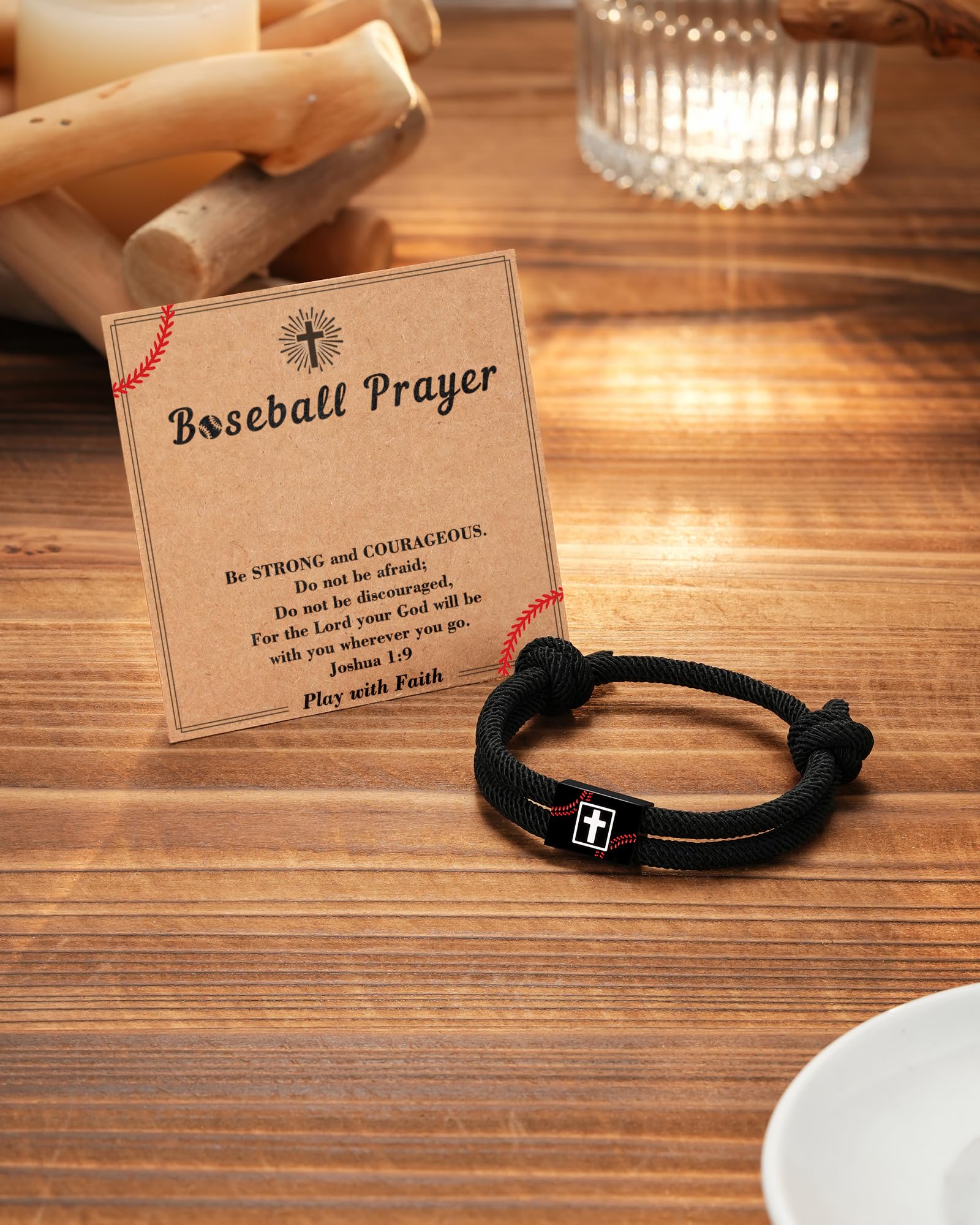 Tarsus Baseball/Football/Soccer Gifts for Boys, Faith Cross Braided Bracelet Christmas Birthday Gifts for Boys Men