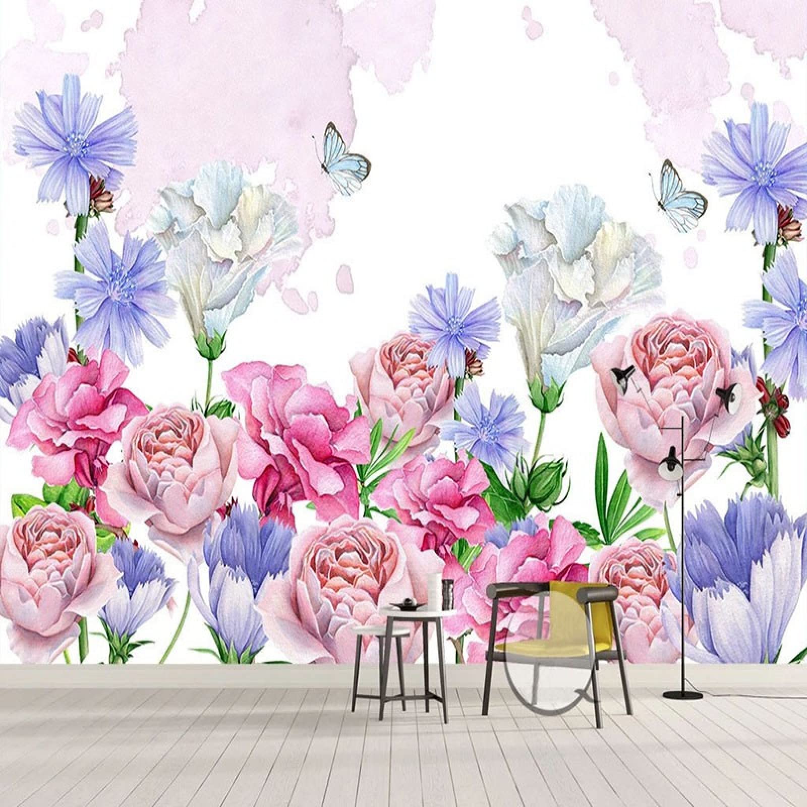 Adesivi murali Floreali Colorati ed Eleganti 200X100Cm, Adesivi murali per cameretta dei Bambini, Rimovibili, autoadesivi, Decalcomanie artistiche in Vinile, Decorazioni per la casa Fai da t
