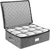 mug Box with Dividers, Kitchen Mug and Cup Organizer, Holds 12 Coffee and Tea, Stackable for Moving & Packing