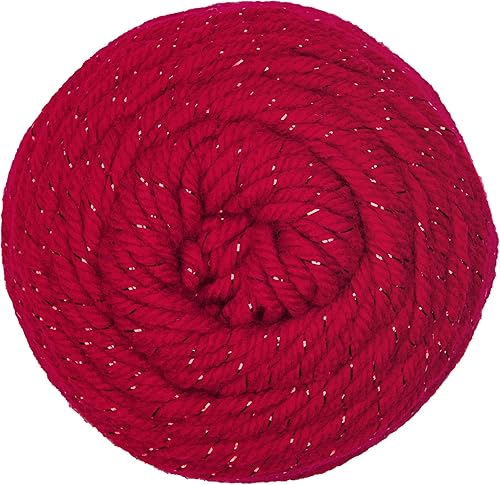 Miniatura 2 de Red Heart - Ovillo metálico Super Saver Metallic de color rojo, paquete de 3 unidades de 5 onzas, acrílico, mediano número 4 (lana peinada), 255