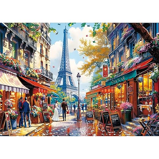 1000 Pieces Puzzle for Adults - Charming Paris Puzzle for Adults Children - Recycled Paper Jigsaw Puzzle 1000 Pieces - Fun and Challenging Family Game Great Gift Idea, Finished Size is 28 * 20 in