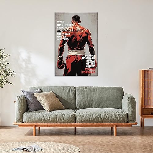 Miniatura 3 de Póster inspirador de citas de película de boxeo, películas retro clásicas, motivacionales, vintage, regalos de arte de pared para hombres, amigos,