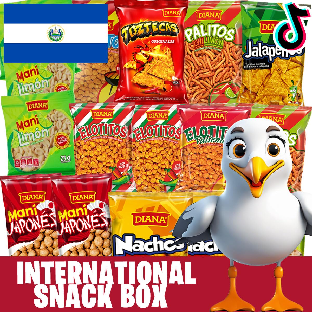 Charloo International Snack Box + FREE Surprise! - El Salvador Snacks From Around The World Box - International Snacks Foreign Snack - Weird Exotic Unique Chips, Small