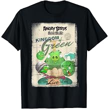 Angry Birds Comic Style Vintage Kingdom of Green T-Shirt