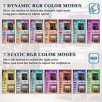 Vista 8 de Escritorio de tocador con luces y espejo deslizante, escritorio de maquillaje con estación de carga, tocador con taburete, juego de tocador LED