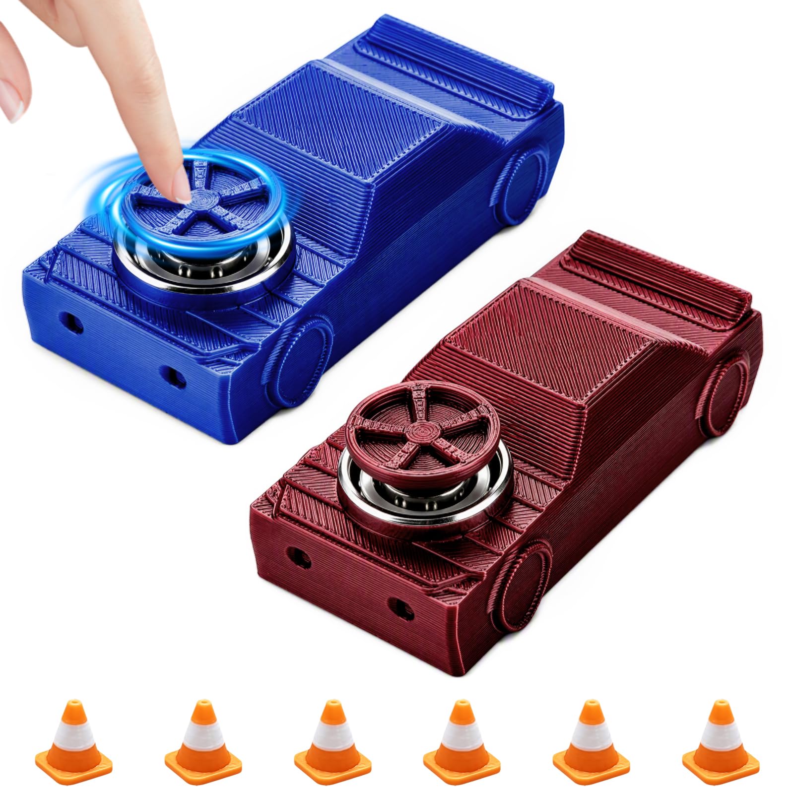 2 Pack Drifter Cars Fidget Toys, 3D Printed Pocket Drift Car Toys