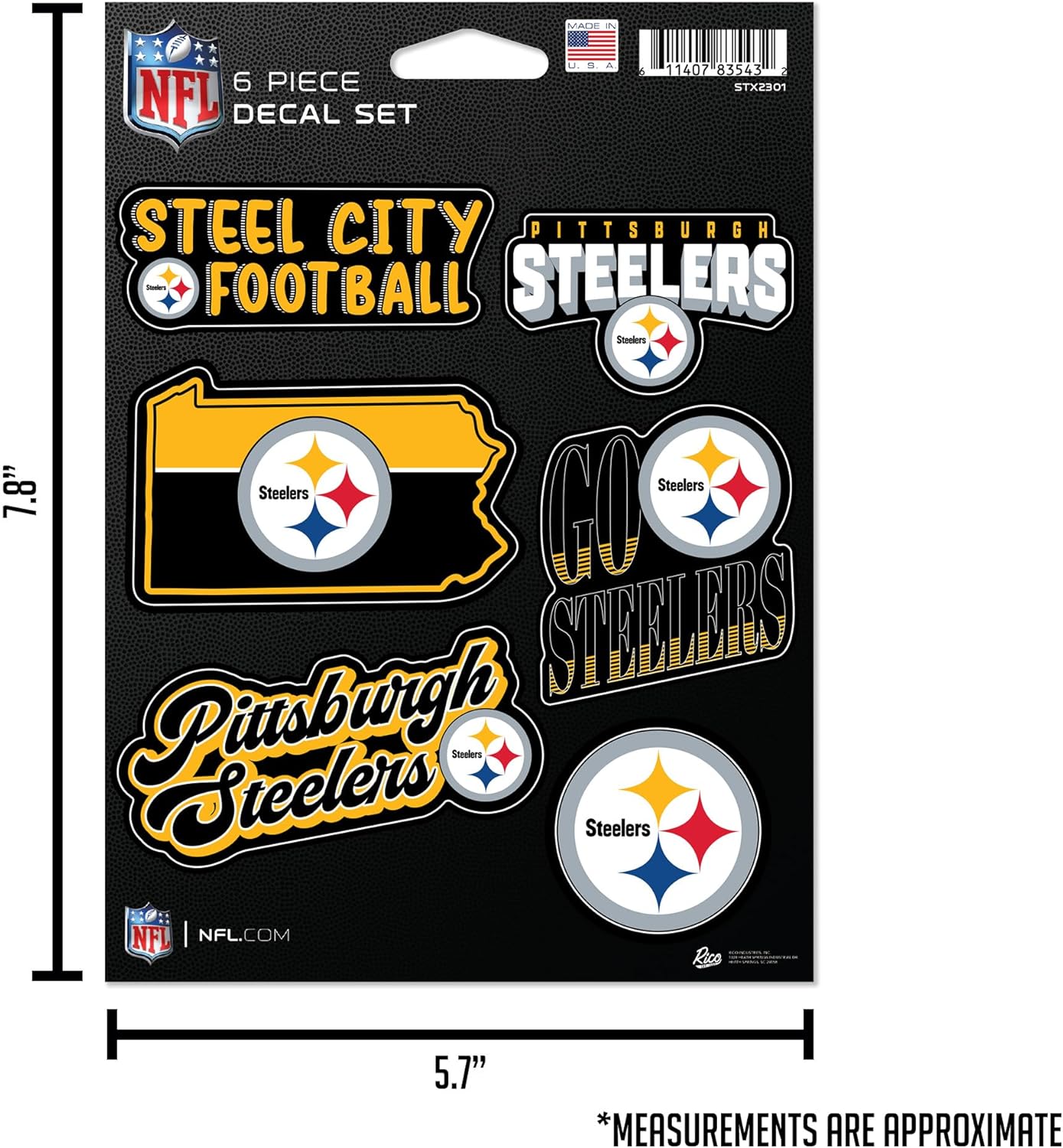 Rico Industries NFL Football 6-Piece Decal Set - Image 6