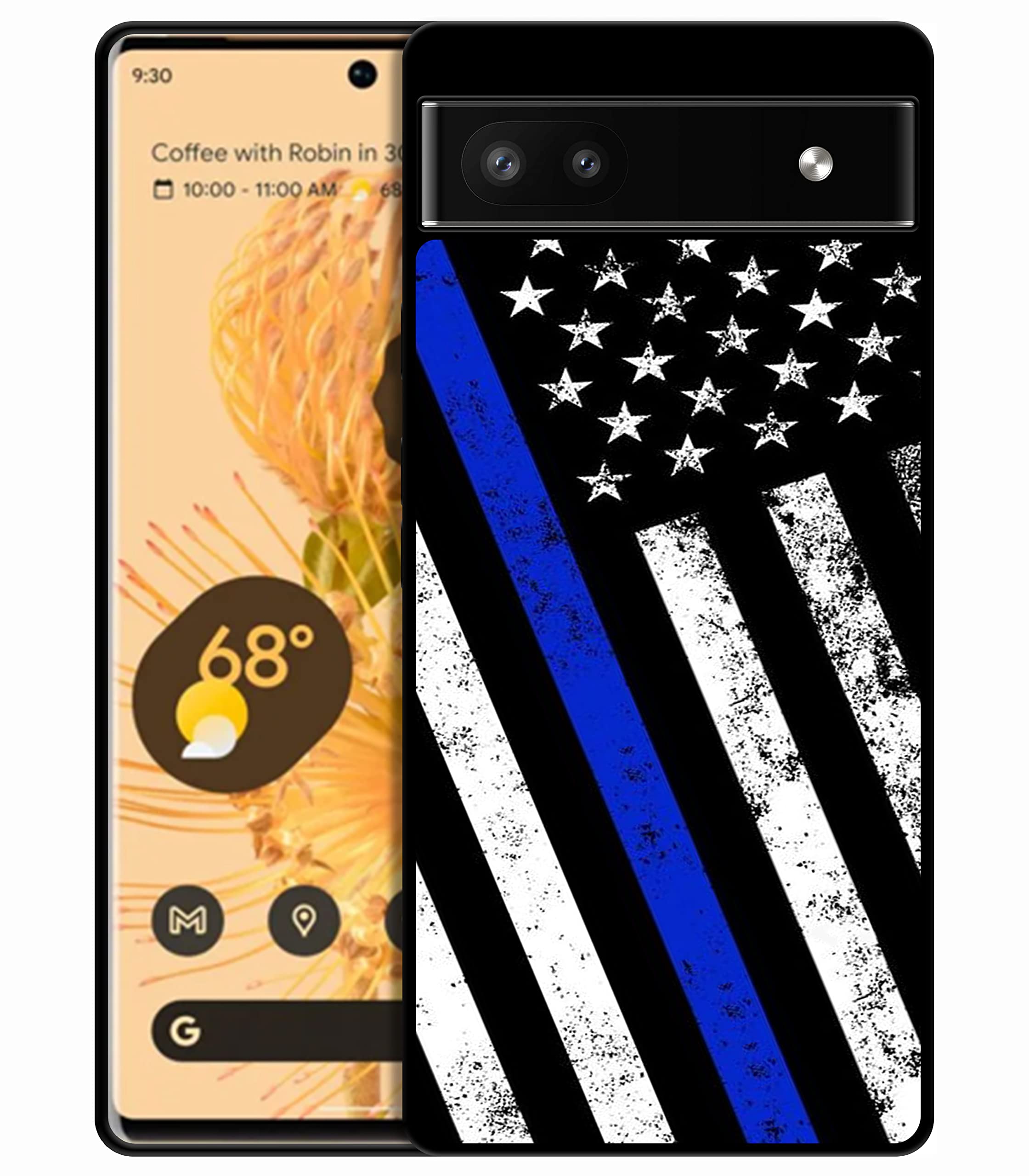 Bolster Google Pixel 6A Case - Thin Blue Line Grunge USA Police Flag Printed Designer Soft Rubber TPU Protective Shockproof Back Phone Case/Cover for Google Pixel 6A6A.