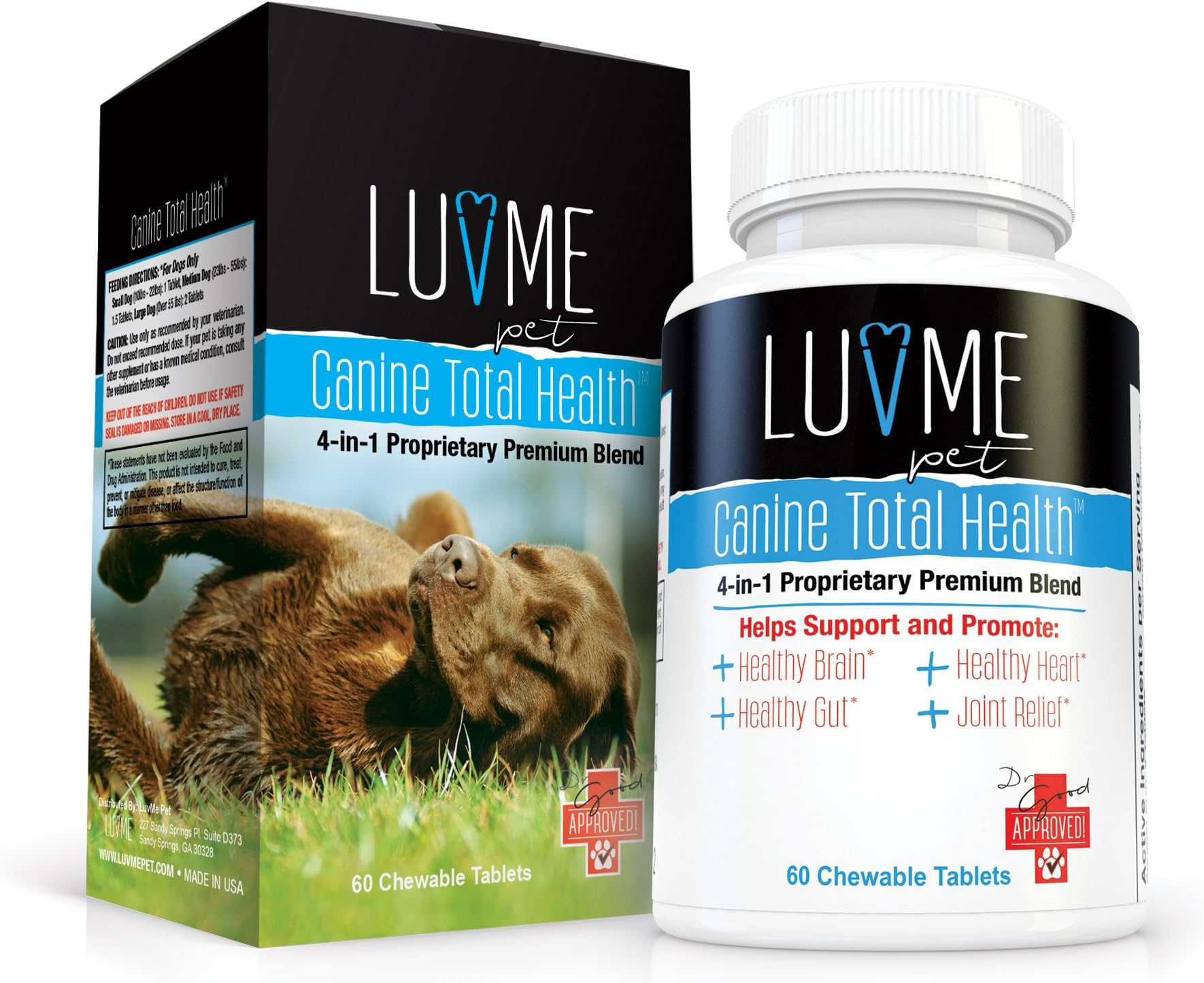 LuvMe Probiotics for Dogs Canine Total Health Formulated with CFU's and 4-in-1 Proprietary Blend Supports Healthy Brain, Gut, Heart, Joint and Coat