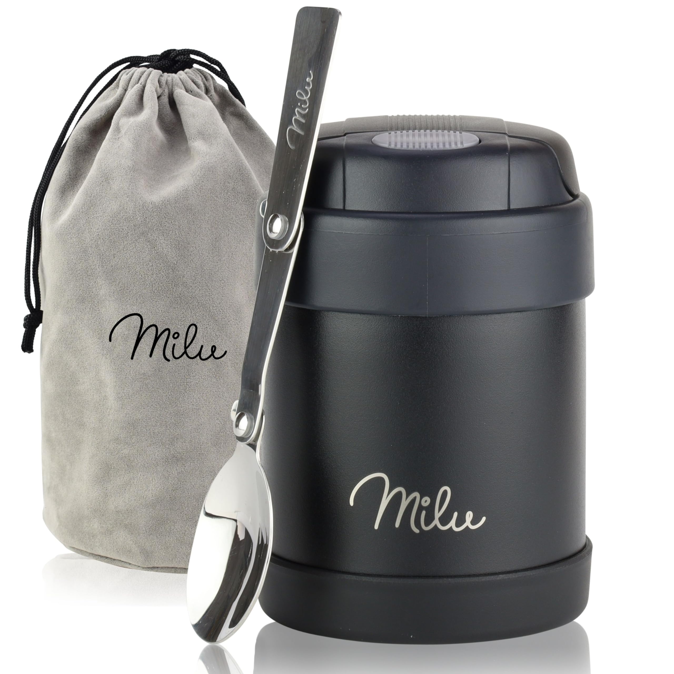 Milu Termo para Comida 300ml, 440ml, 450ml, 650ml, 800ml Taza Aislada, Botella de Acero Inoxidable Aislada para Alimentos, Beber y sopa de adultos A prueba de fugas Térmico (300ml/Bayas) — view 23