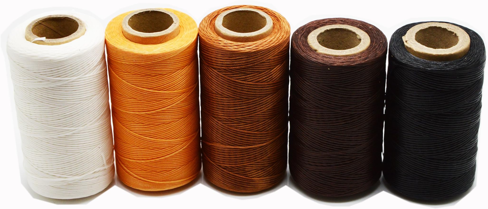 Teenment 0.8mm 5 Color 150D Leathercraft Flat Waxed Thread for Leather Wheel Hand Sewing