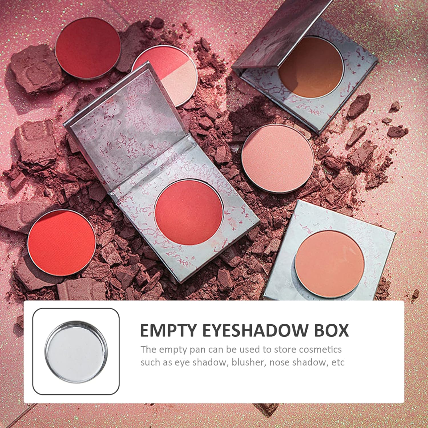 30pcs DIY Empty Eyeshadow Pans Blusher Tray Round Metal Makeup Palette Suitable for Cosmetic Artists and Makeup Enthusiasts Create Custom Blends