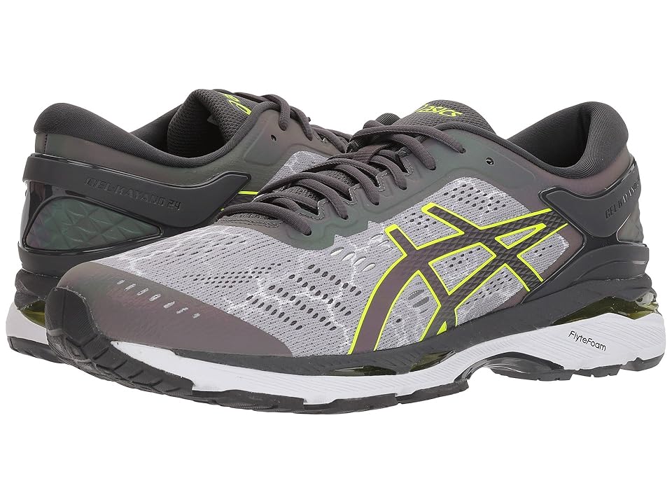 

ASICS GEL-Kayano(r) 24 Lite-Show (Mid Grey/Dark Grey/Safety Yellow) Men's Running Shoes