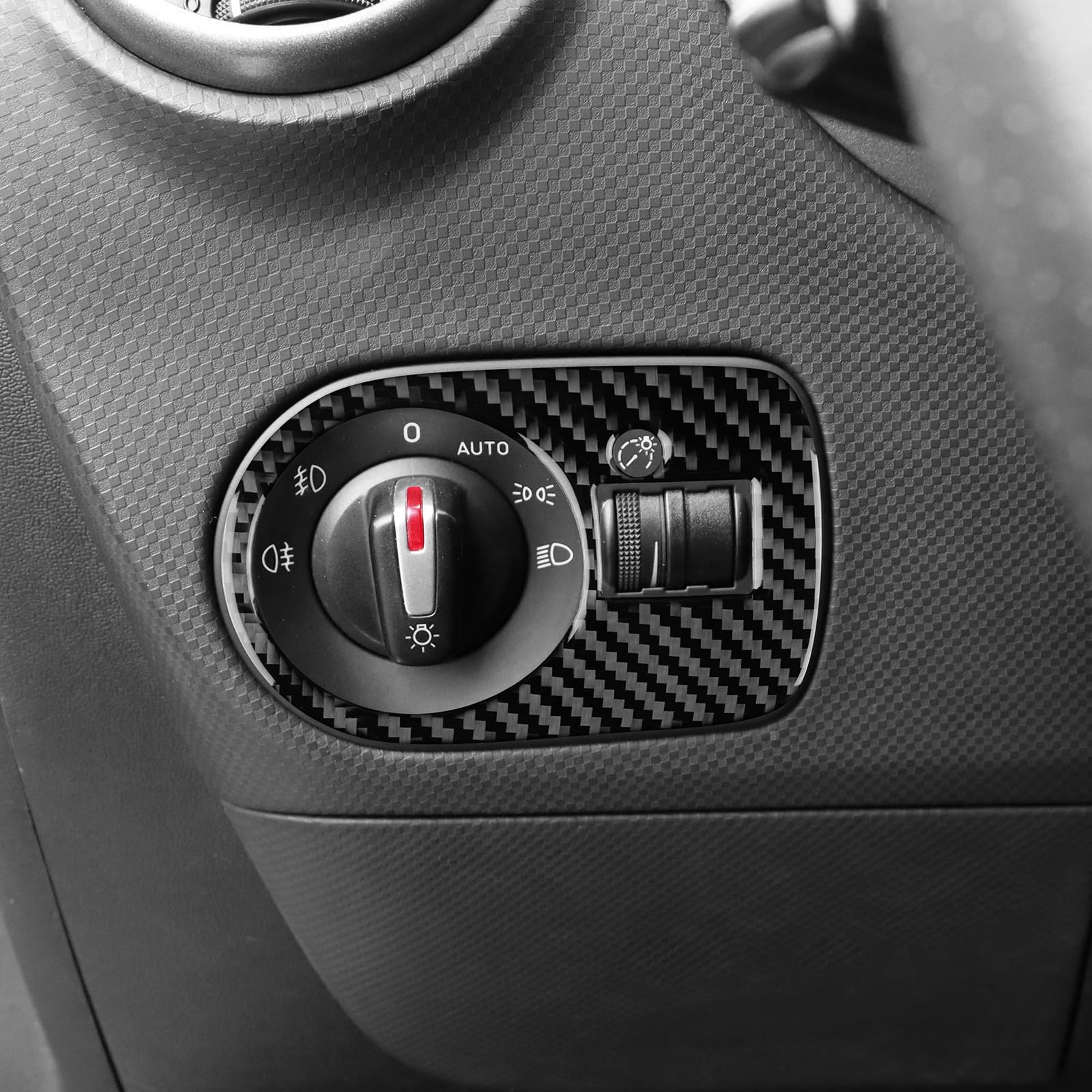 KUNGKIC Fibra Carbono Cubierta Faro para Seat León Mk2 1P 2005-2012 | Fibra de carbono, Accesorios decorativos interior, Incluye regalo