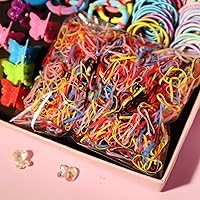 Vista 6 de YANRONG - Juego de accesorios para el cabello - 1189 piezas de lazos para el cabello de colores dulces de nylon, bandas de goma desechables, lazos
