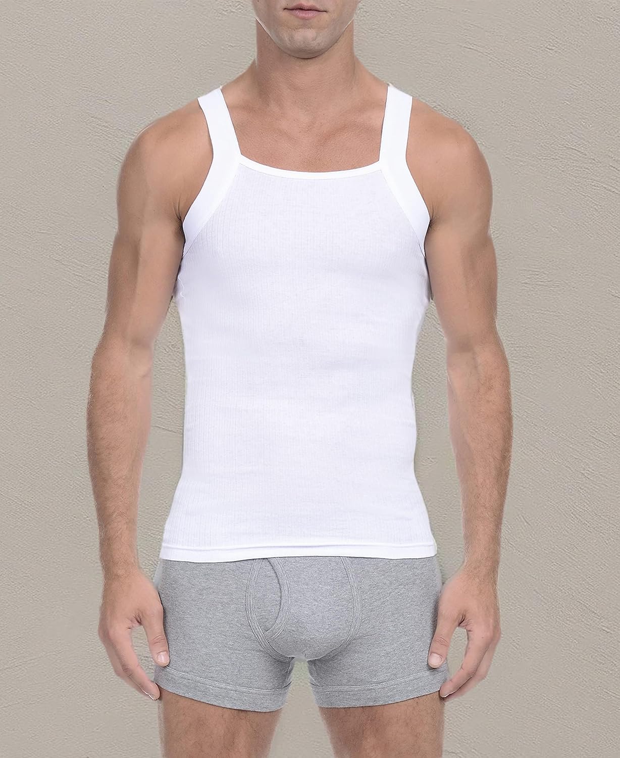 2(X) IST Mens Essential Cotton Square Cut Tank 2-Pack - Image 5