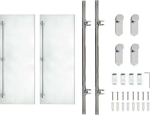 Miniatura 6 de Estante de vidrio de doble pared con riel preinstalado - cromo pulido - Serie ovalada - Garantía de 5 años