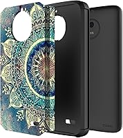 Vista 2 de Funda para Moto E4 Plus, Moto E Plus (4ª generación), Rosebono de doble capa a prueba de golpes, funda rígida vintage para Motorola Moto E4 Plus