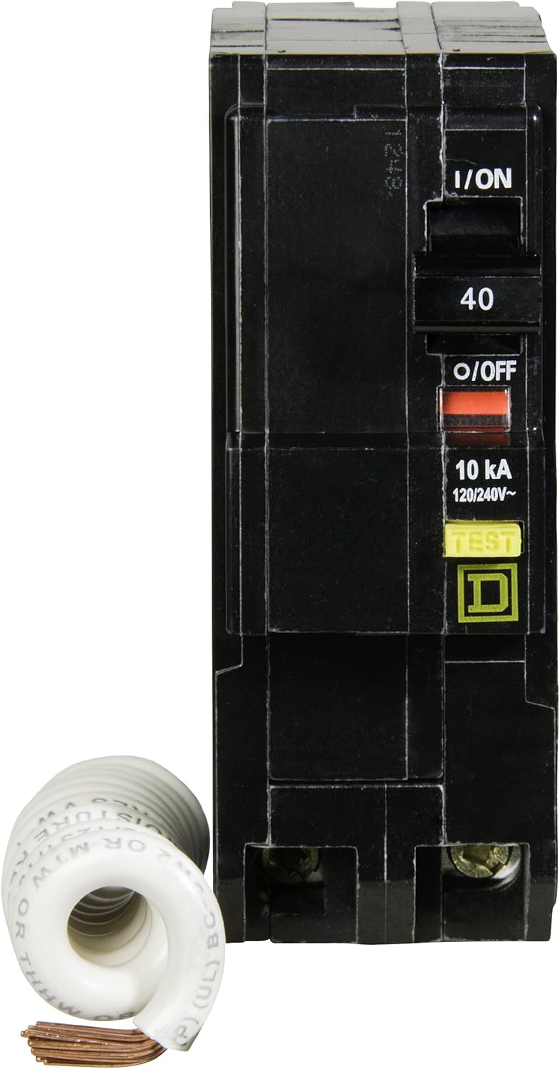 🔥 Flash Sale Square D - QO240GFICP QO Circuit Breaker, 40-Amp, 120/240V, 2-Pole, GFCI, Plug-In Mount